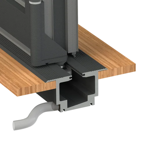 2 ¼" Recessed Drainage Track Bottom Running