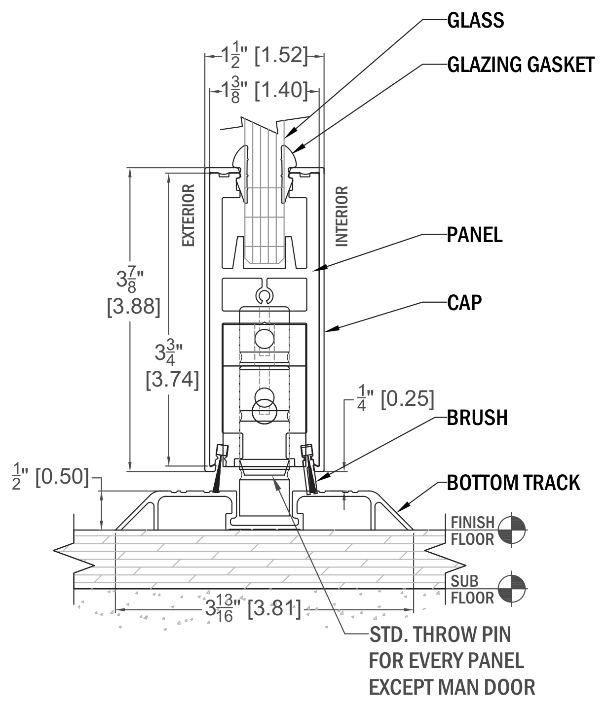 HFS.92 horizontal-sliding-wall surface-track detail