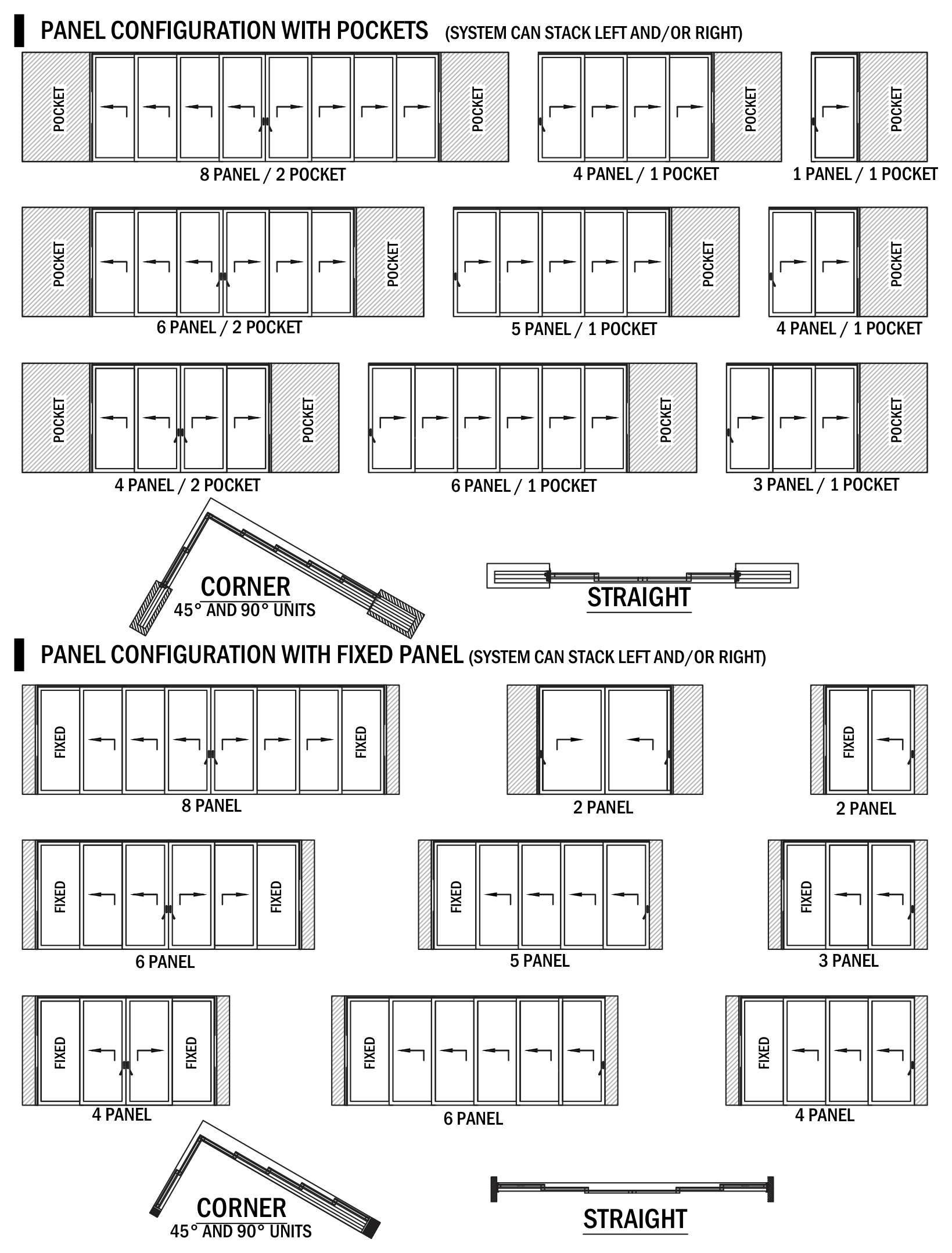 LTS.30 sliding-panel and pocket layouts